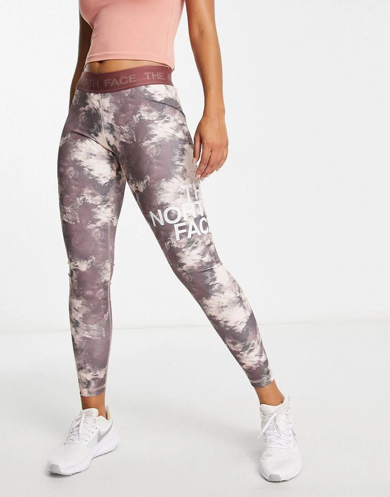 商品The North Face|The North Face Training Flex mid rise leggings in pink dye print,价格¥271,第1张图片