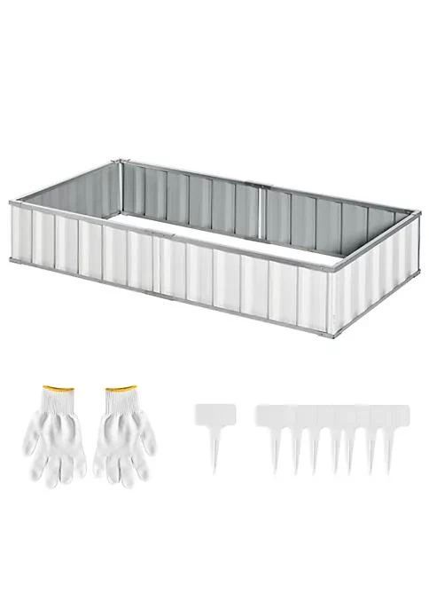 商品belk|69 X 36 Metal Raised Garden Bed Diy Large Steel Planter Box No Bottom W  A Pairs Of Glove For Backyard Patio To Grow Vegetables Herbs And Flowers White,价格¥775,第2张图片详细描述