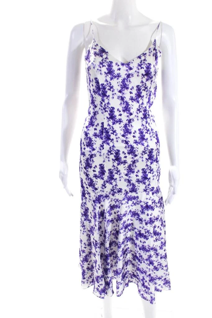 商品[二手商品] CAROLINE CONSTAS|Womens Floral Print Kai Slip Dress White Purple,价格¥588,第1张图片