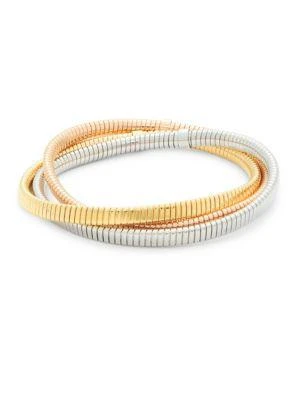 商品Saks Fifth Avenue|14K Italian Gold Tubogas Bracelet - Set of 3,价格¥25954,第1张图片