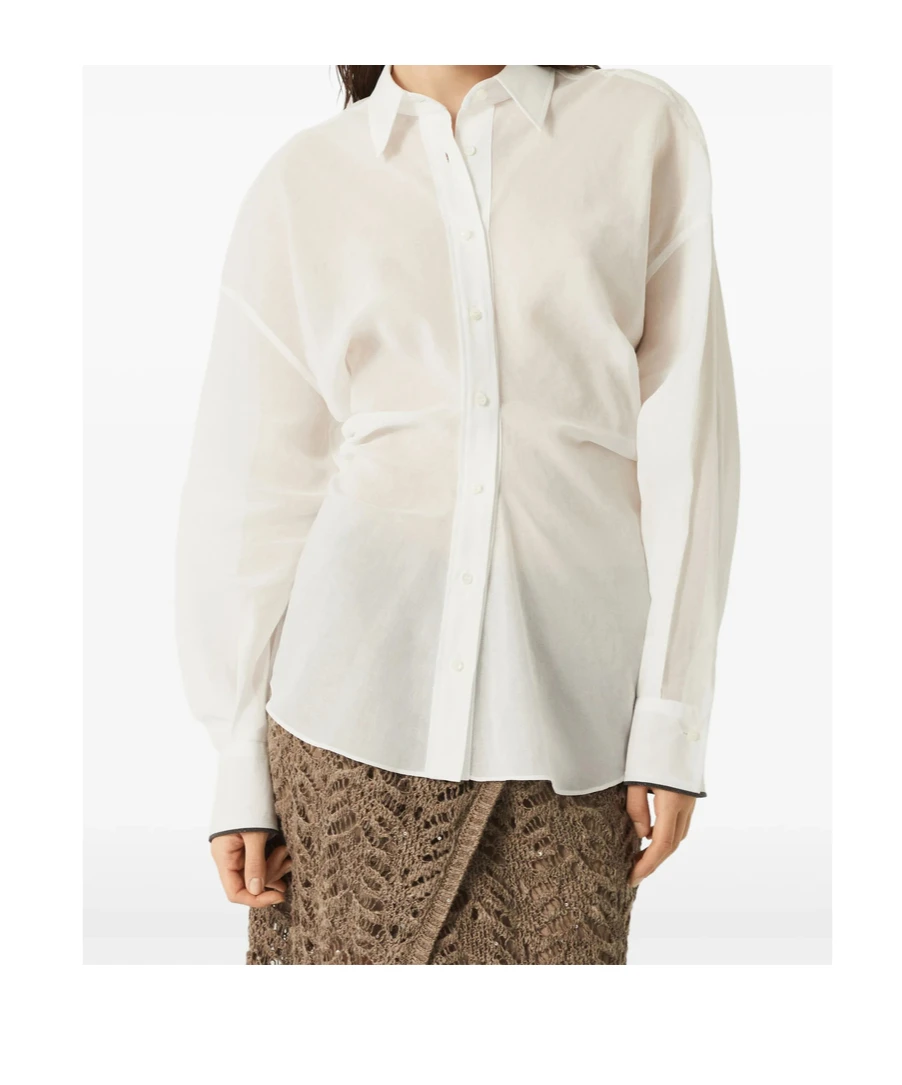 商品Brunello Cucinelli|Brunello Cucinelli 女士衬衫 MH760NL446C100 白色,价格¥9015,第3张图片详细描述