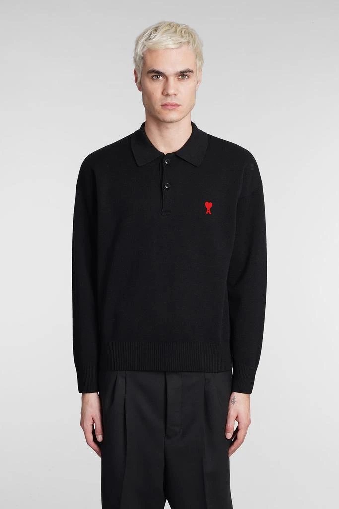 商品AMI|Ami Alexandre Mattiussi Polo In Black Wool,价格¥2572,第1张图片