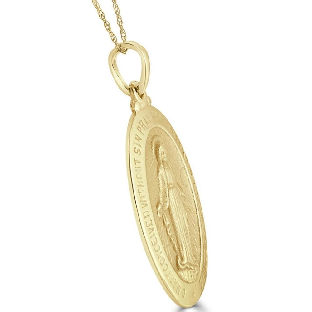 商品Pompeii3|14k White or Yellow Gold Mother Mary Pray For Us Pendant Necklace 1" Tall 5Grams,价格¥3178,第2张图片详细描述