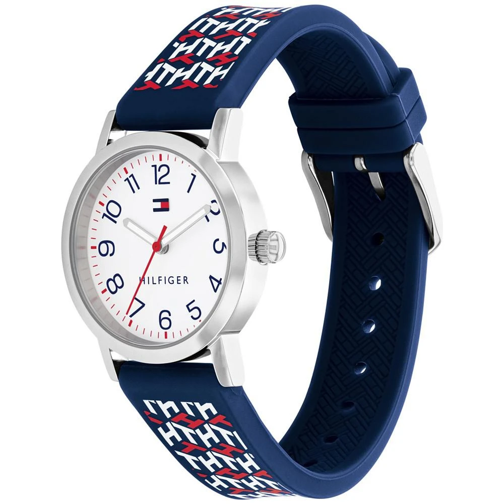 商品Tommy Hilfiger|Kids' Blue TH Pattern Silicone Strap Watch 32mm,价格¥714,第2张图片详细描述