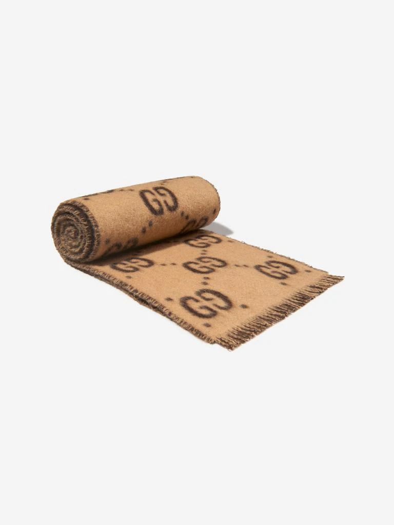商品Gucci|Gucci Kids GG Wool Scarf in Brown,价格¥2178,第1张图片