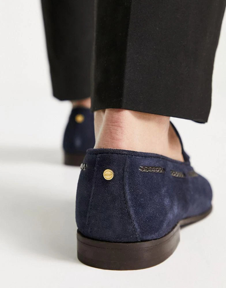 商品Noak|Noak made in Portugal loafers with tassel detail in navy suede,价格¥525,第2张图片详细描述