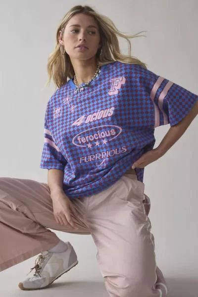 商品BDG|BDG Furrious Rowan Graphic Oversized Checkerboard Jersey Tee,价格¥187,第1张图片