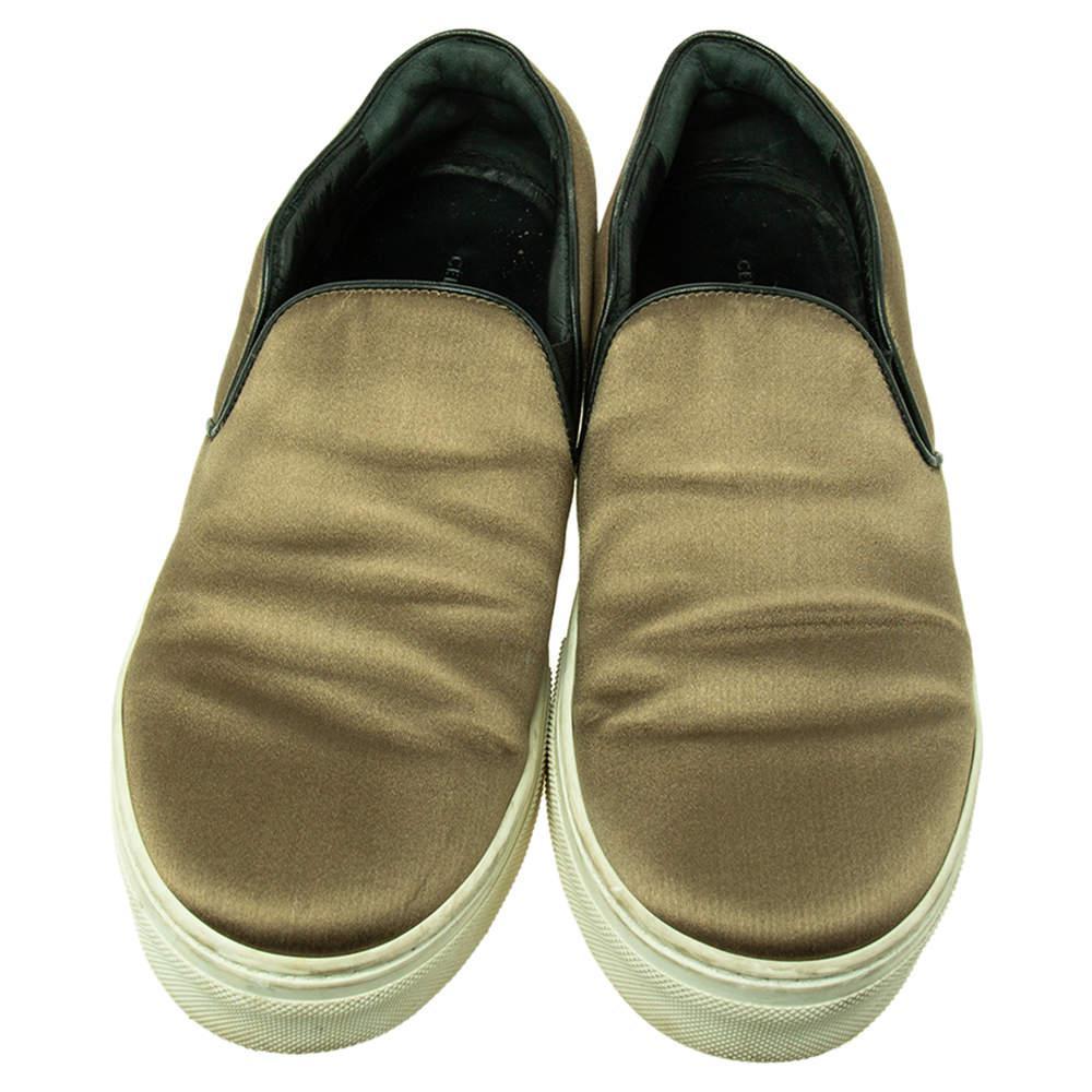 商品[二手商品] Celine|Celine Olive Green Satin Slip On Sneakers Size 39,价格¥1231,第5张图片详细描述