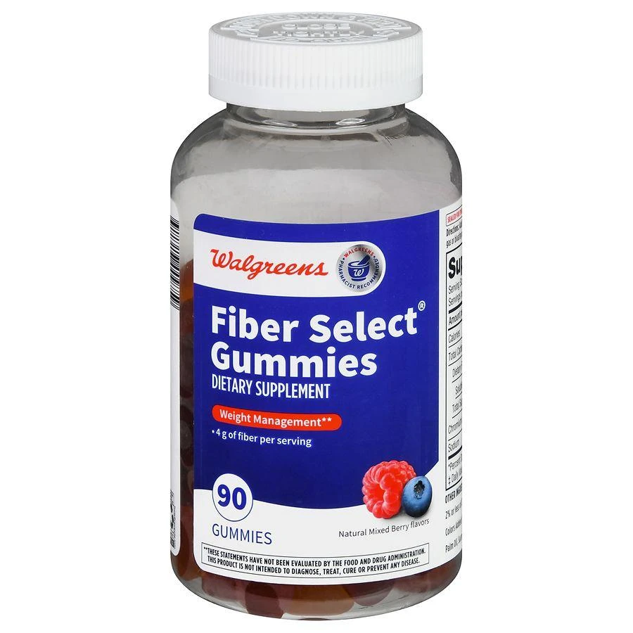 商品Walgreens|Fiber Select Gummies Natural Mixed Berry,价格¥90,第1张图片