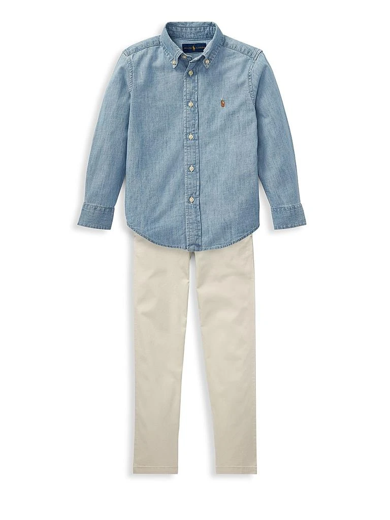 商品Ralph Lauren|Little Boy's & Boy's Chambray Shirt,价格¥412,第2张图片详细描述