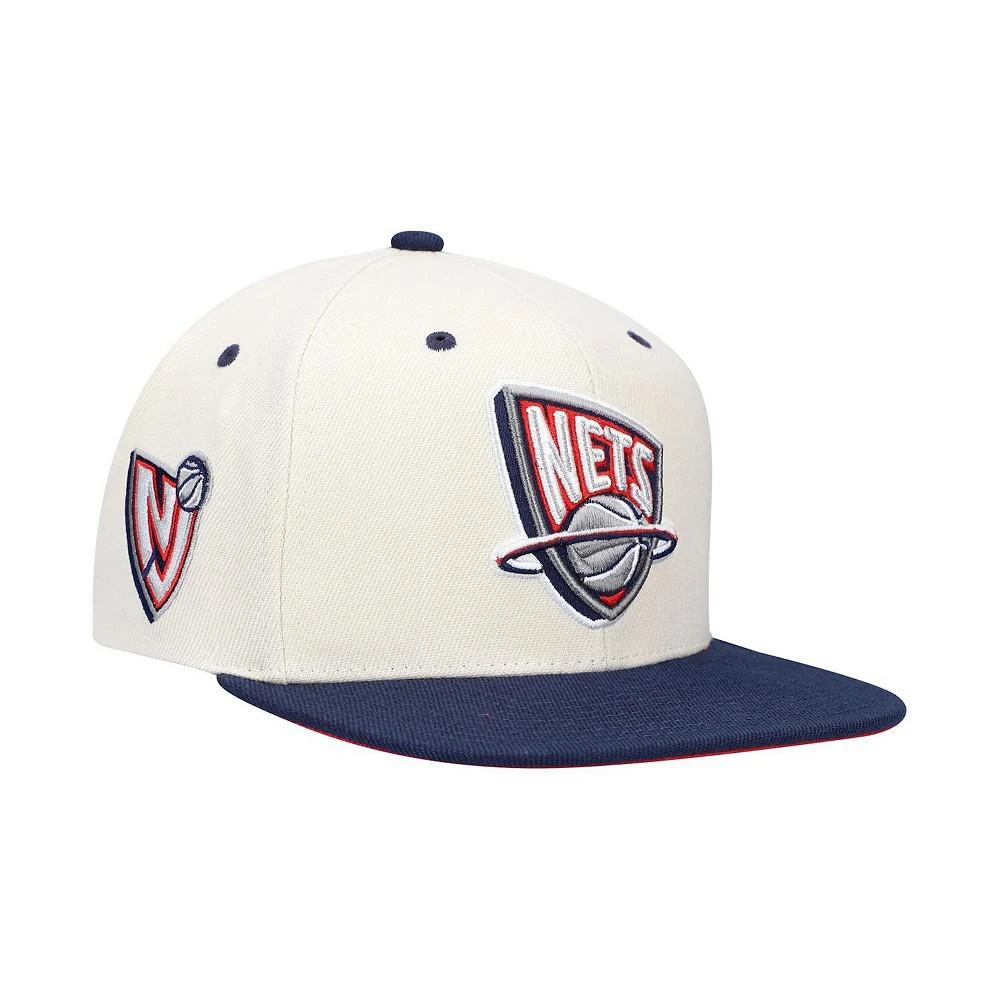 商品Mitchell & Ness|Men's Cream New Jersey Nets Hardwood Classics Sail 2-Tone Snapback Hat,价格¥255,第1张图片