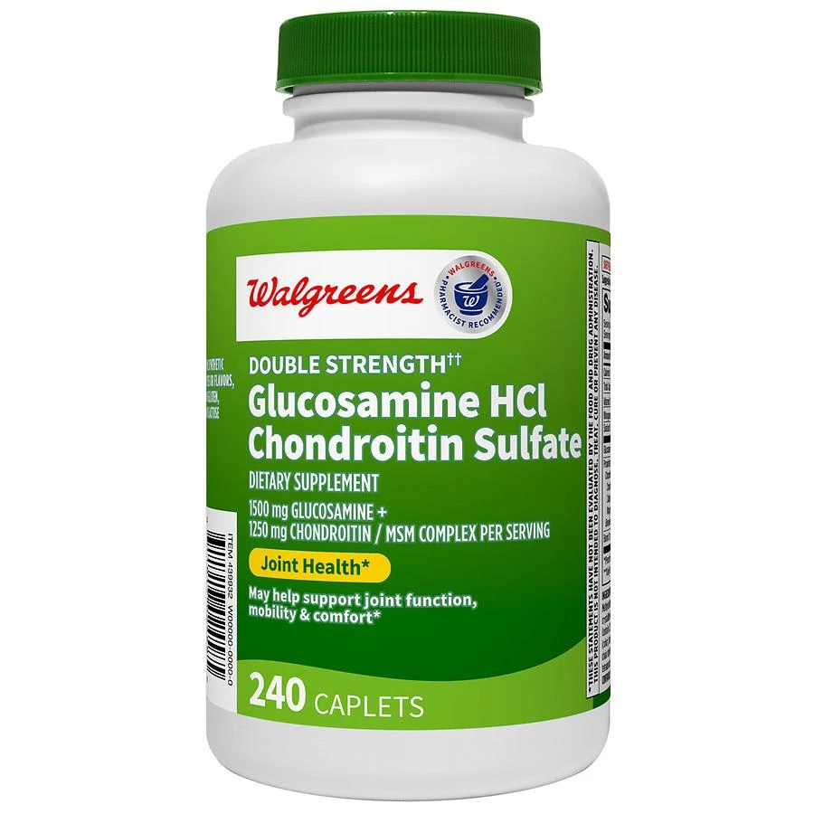 商品Walgreens|Glucosamine HCl Chondroitin Sulfate Caplets Double Strength,价格¥245,第1张图片
