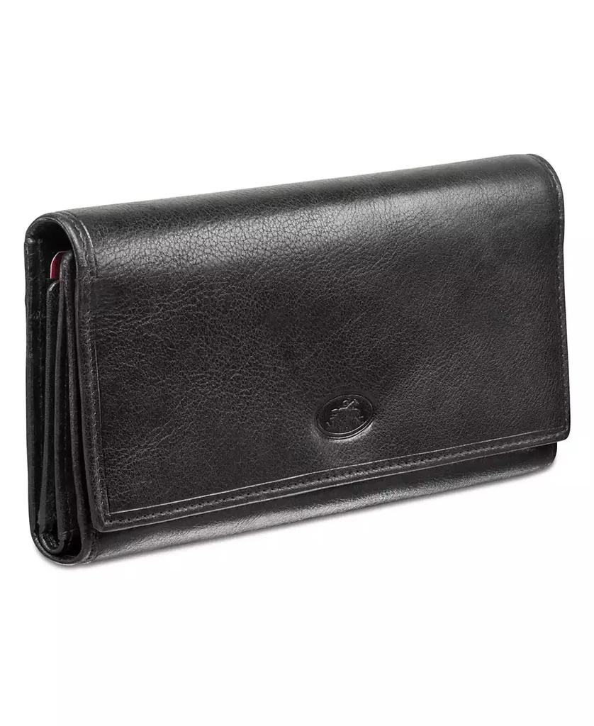 商品Mancini Leather Goods|Equestrian-2 Collection RFID Secure Trifold Checkbook Wallet,价格¥430,第4张图片详细描述