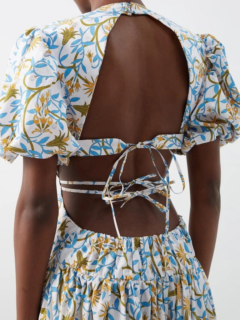 商品Agua by Agua Bendita|Samba cutout floral-print cotton-poplin dress,价格¥1814,第4张图片详细描述