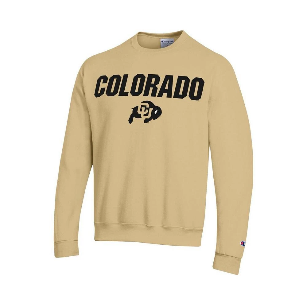 商品CHAMPION|Men's Gold Colorado Buffaloes Straight Over Logo Powerblend Pullover Sweatshirt,价格¥404,第3张图片详细描述