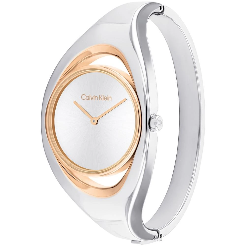 商品Calvin Klein|Women's Two Hand Two-Tone Stainless Steel Bangle Bracelet Watch 30mm,价格¥1276,第2张图片详细描述