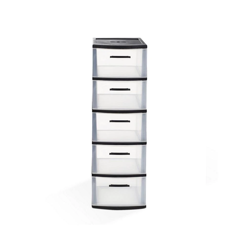 商品MQ|Eclypse 5-Drawer Storage Unit with Clear Drawers, Pack of 2,价格¥901,第3张图片详细描述