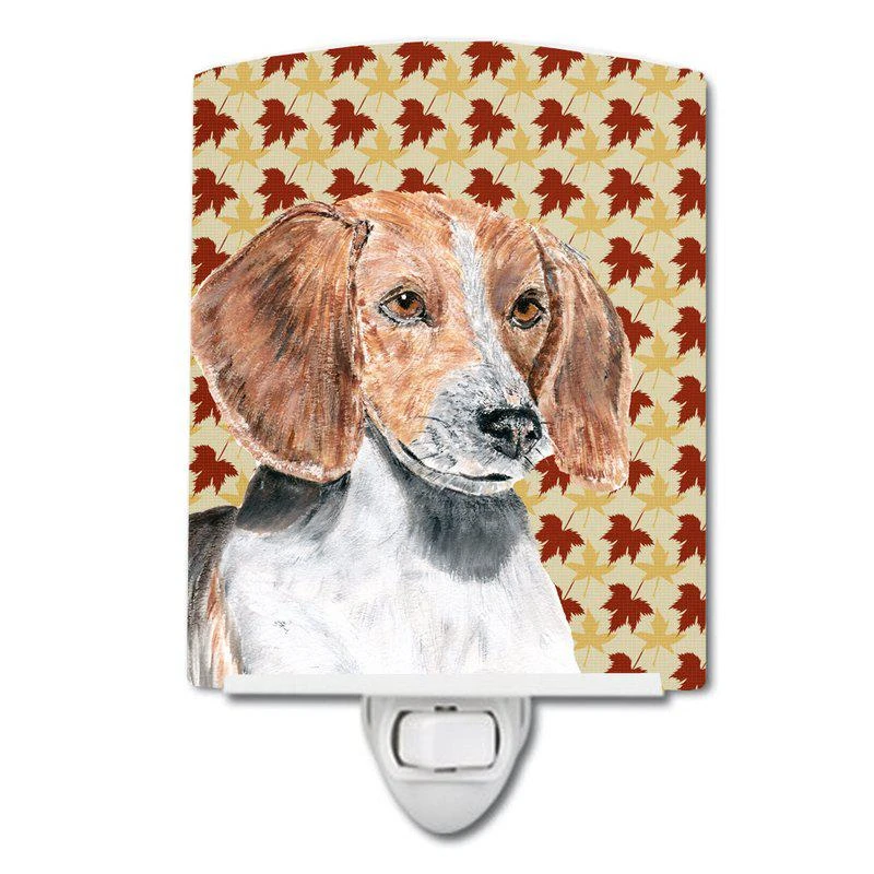 商品Caroline's Treasures|English Foxhound Fall Leaves Ceramic Night Light,价格¥204,第1张图片