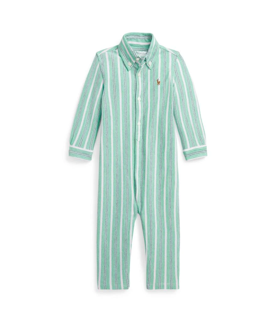 商品Ralph Lauren|Striped Knit Cotton Oxford Coverall (Infant),价格¥310,第1张图片