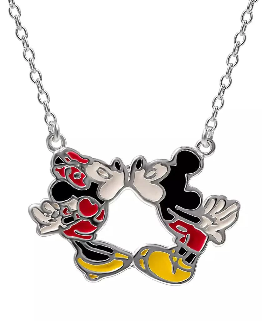 商品Disney|Kissing Minnie & Mickey Mouse 18" Pendant Necklace in Sterling Silver,价格¥735,第1张图片