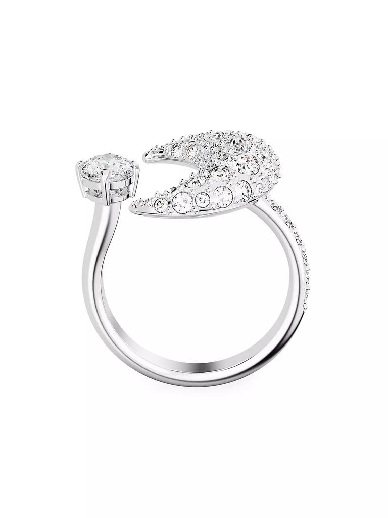 商品Swarovski|Sublima Rhodium-Plated & Crystal Open Moon Ring,价格¥965,第4张图片详细描述