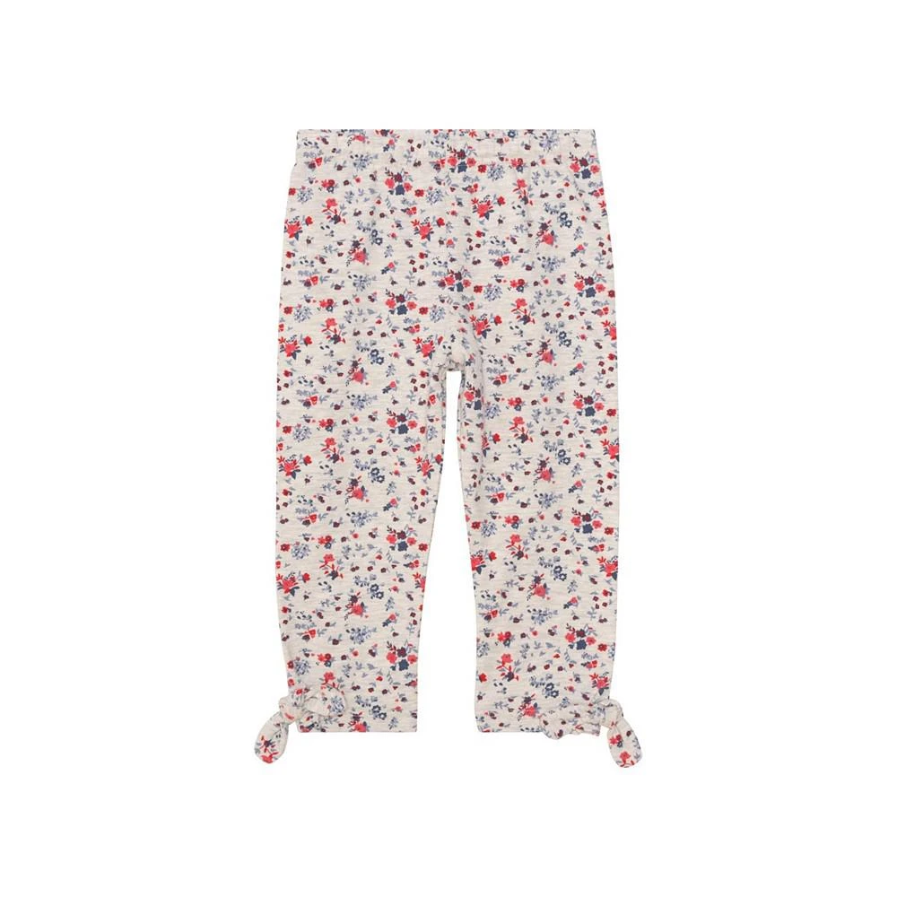 商品Deux par Deux|Girl Organic Cotton Printed Capri With Knot Oatmeal Mix Little Flowers - Toddler|Child,价格¥109,第1张图片