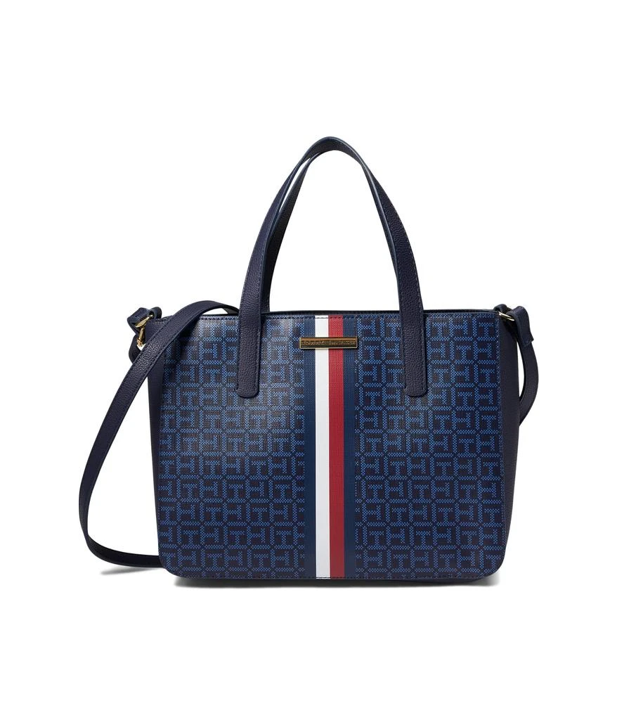 商品Tommy Hilfiger|Waverly II-Convertible Satchel-Coated Square Monogram w/ Varsity Stripe,价格¥338,第1张图片