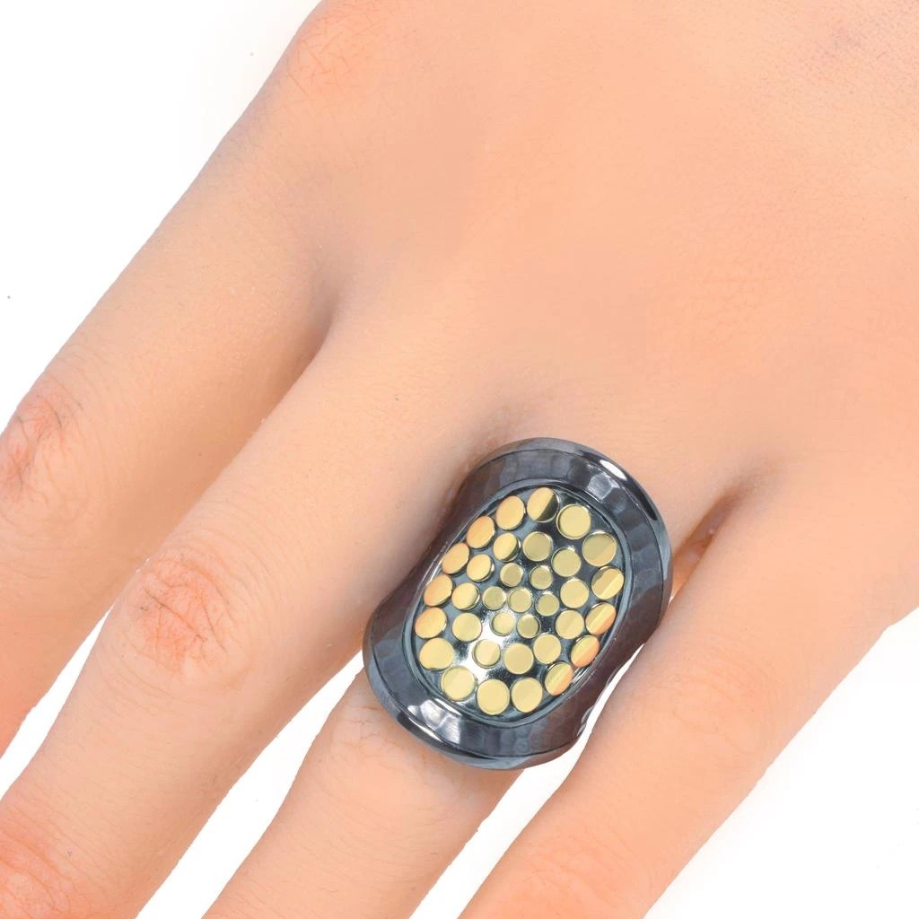 商品John Hardy|John Hardy Women's Black Rhodium and Sterling Silver and 18K Yellow Gold Ring,价格¥3009,第2张图片详细描述