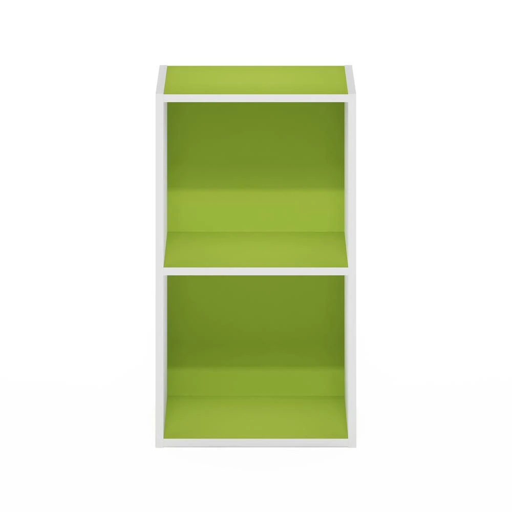 商品Furinno|Pasir 2-Tier Open Shelf Bookcase, Green/White,价格¥528,第3张图片详细描述