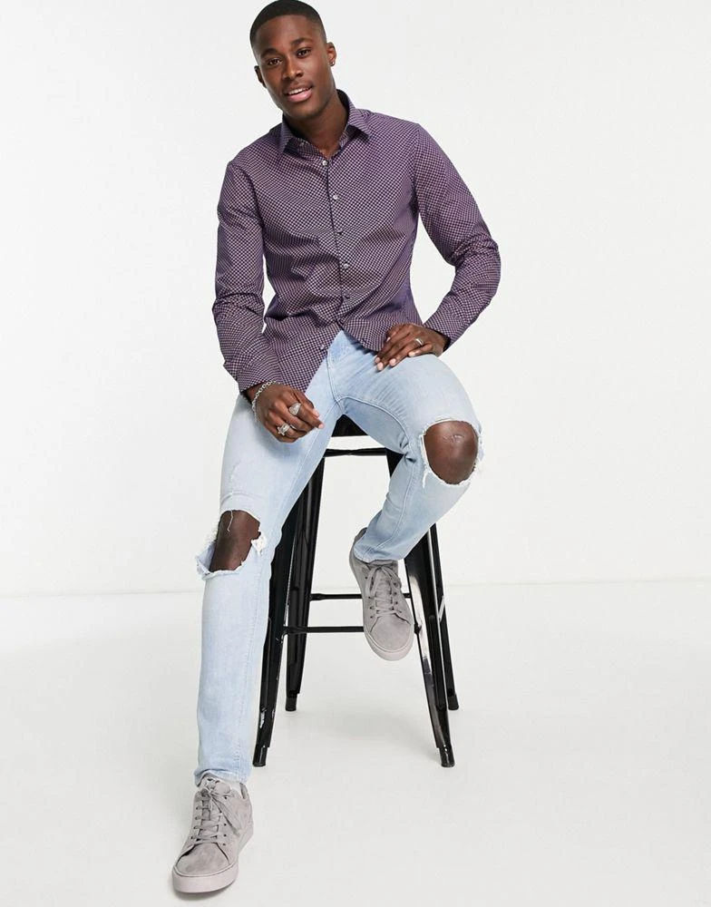 商品Calvin Klein|Calvin Klein slim poplin shirt in navy,价格¥506,第4张图片详细描述