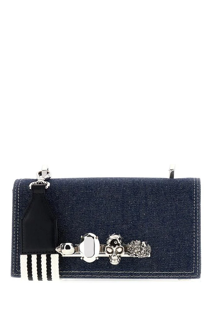 商品Alexander McQueen|Alexander McQueen Charm Embellished Denim Messenger Bag,价格¥7777,第1张图片