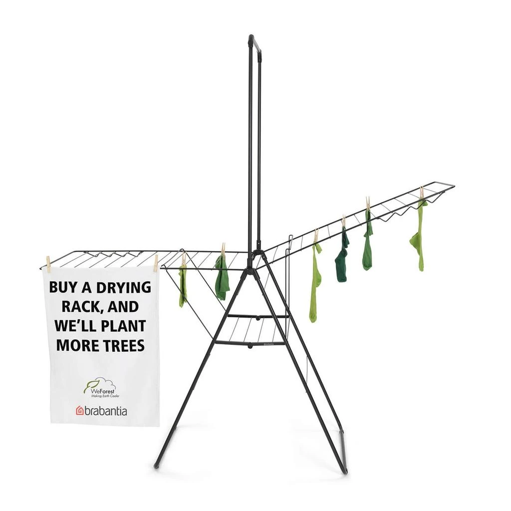 Brabantia HangOn Drying Rack - 25m + Rod - Matt Black 商品