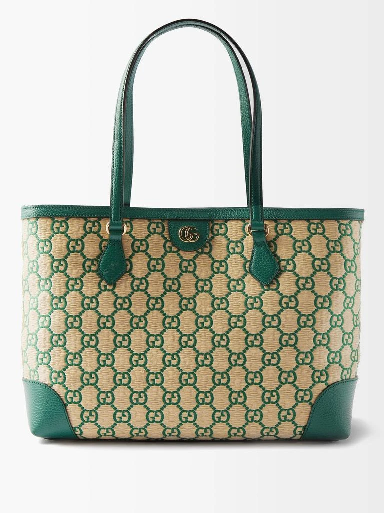 商品Gucci|Ophidia faux raffia & leather tote bag,价格¥13193,第1张图片