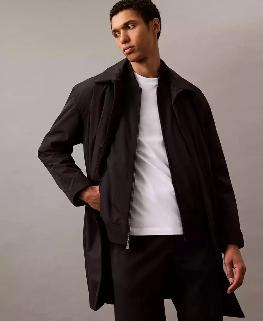 商品Calvin Klein|Men's Logo-Print Matte Bomber Jacket,价格¥735,第5张图片详细描述