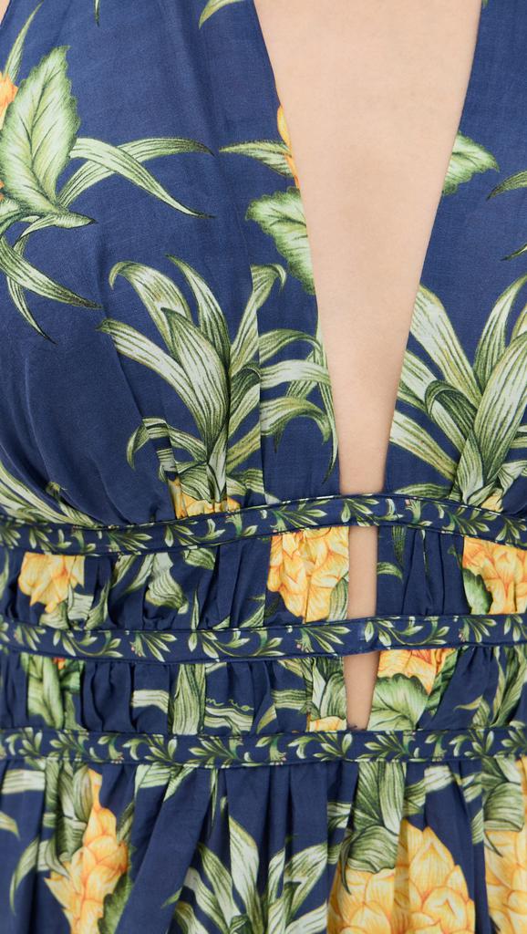blue pineapple garden maxi dress Luxe Blue Maxi Dress – Modest Ramadan & Eid Dress main image 1