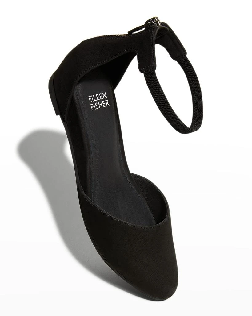 商品Eileen Fisher|Ingle Nubuck Zip Ballerina Pumps,价格¥552,第4张图片详细描述