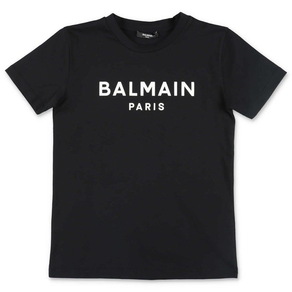 Balmain Kids Logo Printed Crewneck T-Shirt商品第1张图片规格展示