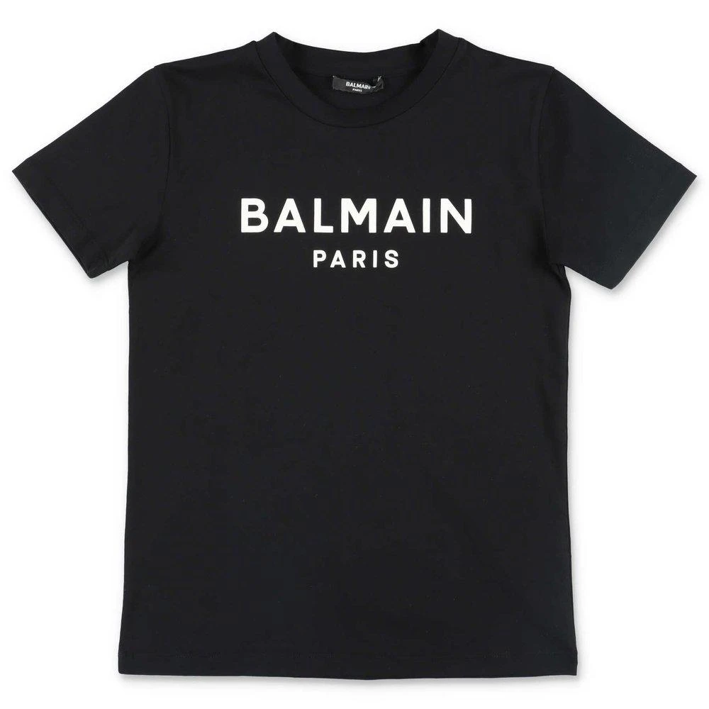 商品Balmain|Balmain Kids Logo Printed Crewneck T-Shirt,价格¥607,第1张图片