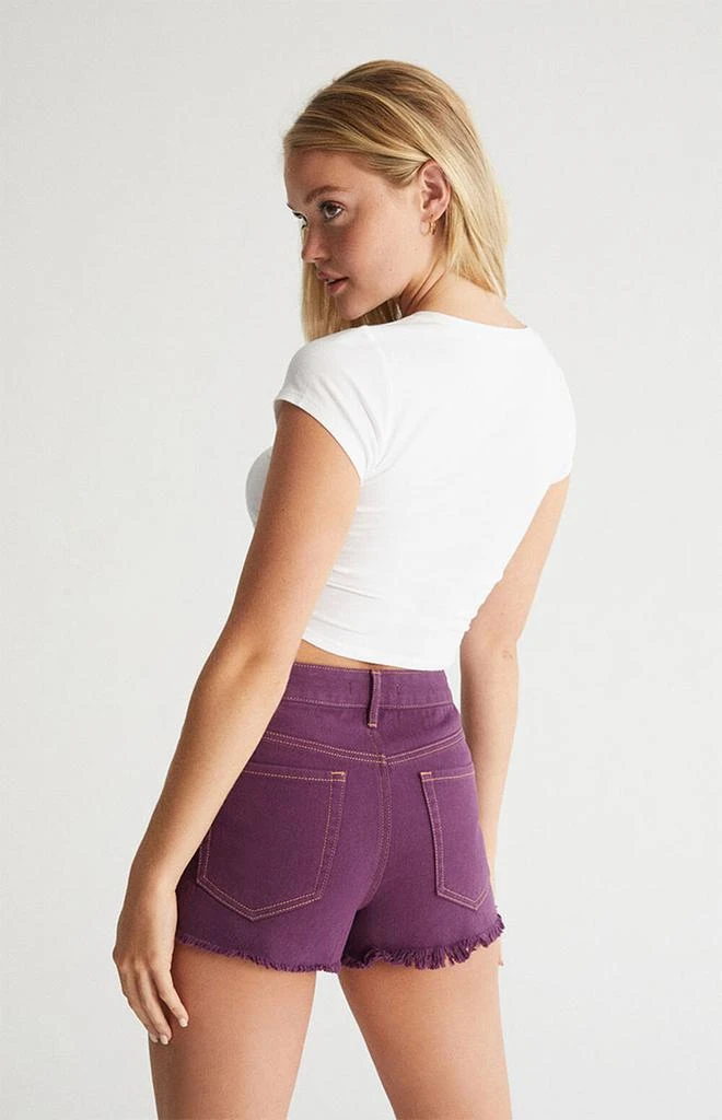 商品PacSun|Eco Violet High Waisted Denim Festival Shorts,价格¥101,第3张图片详细描述
