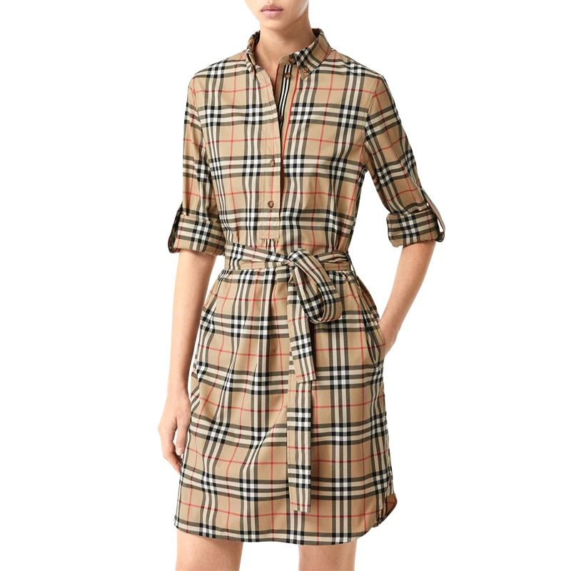 商品Burberry|BURBERRY 格纹女士连衣裙 8024585,价格¥3681,第1张图片