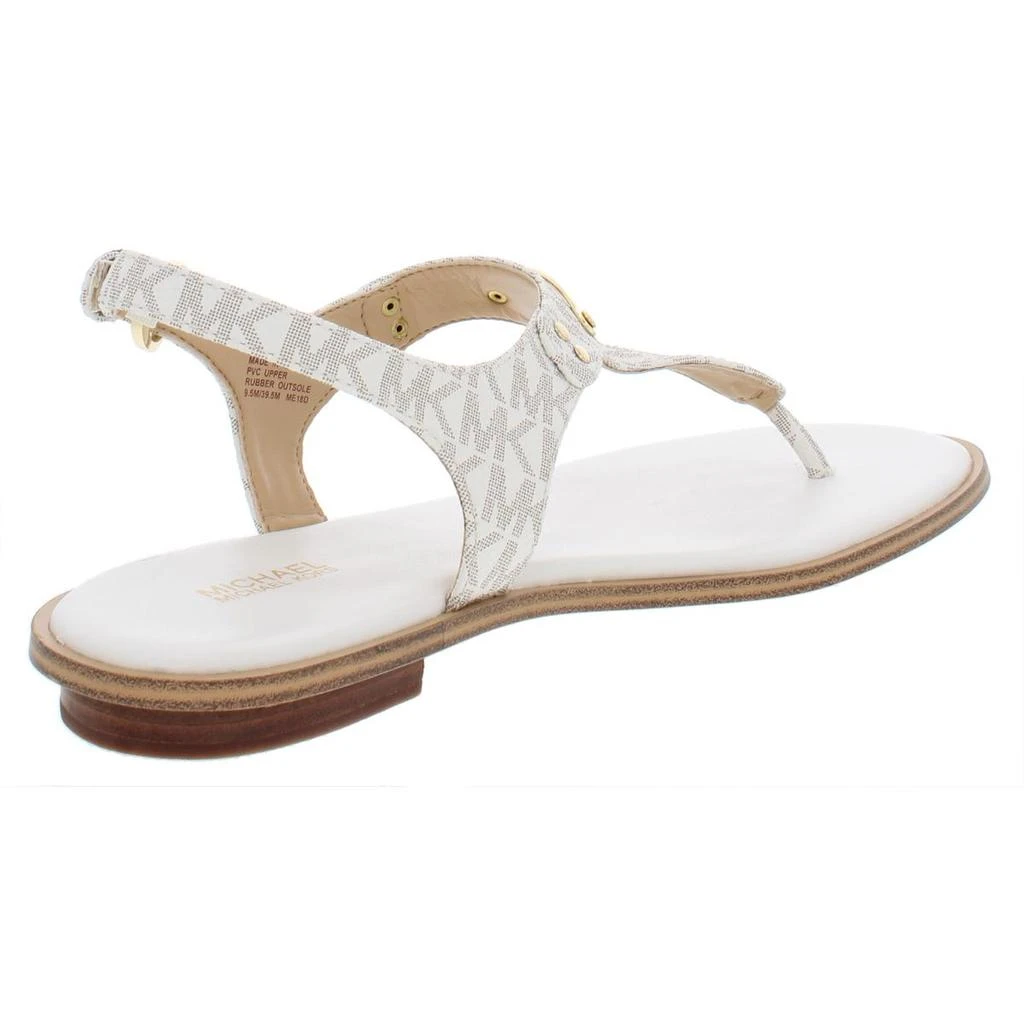商品Michael Kors|MICHAEL Michael Kors Women's Canvas Two Tone MK Plate T-Strap Thong Sandals,价格¥414,第3张图片详细描述
