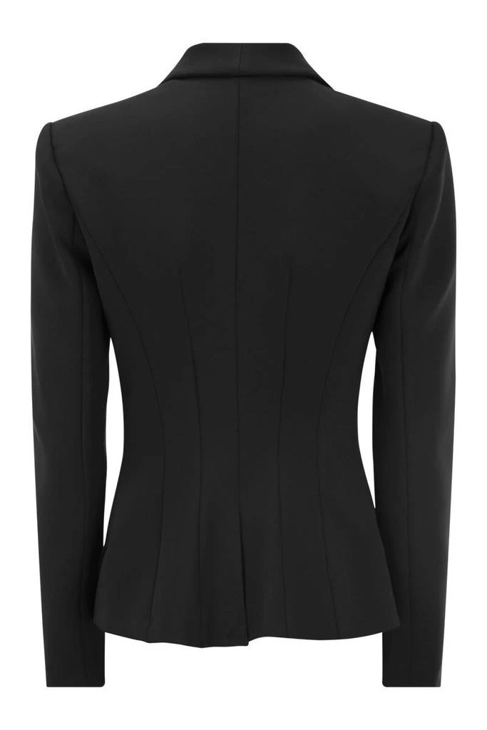 商品ELISABETTA FRANCHI|ELISABETTA FRANCHI Double-breasted crepe jacket with shawl lapels,价格¥3877,第2张图片详细描述