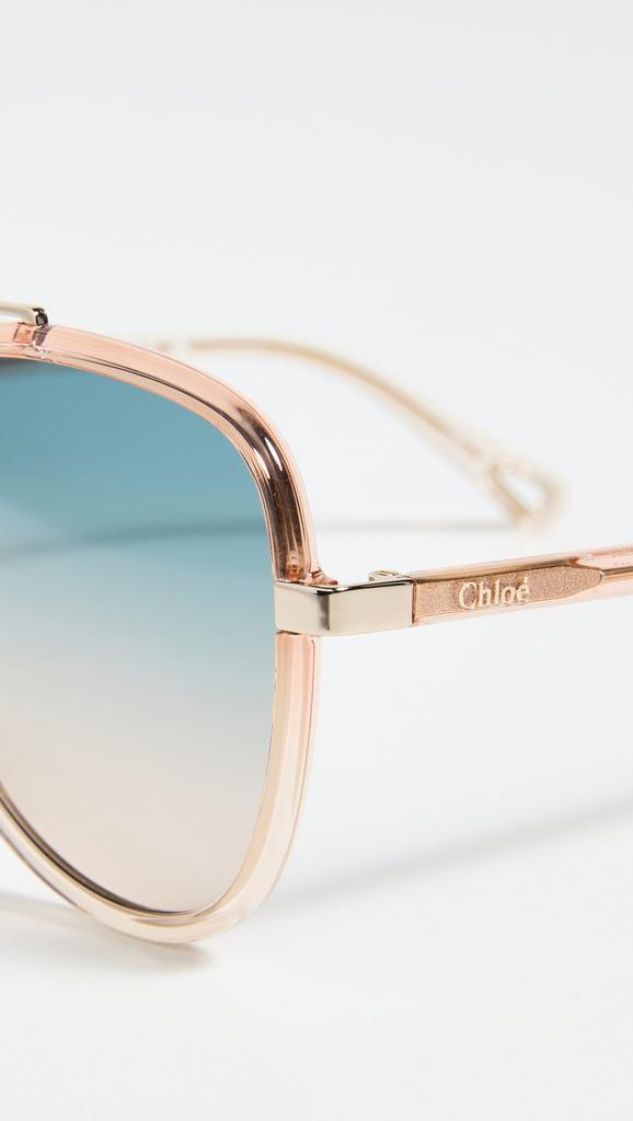 商品Chloé|Chloe Frankie 飞行员太阳镜,价格¥2824,第7张图片详细描述