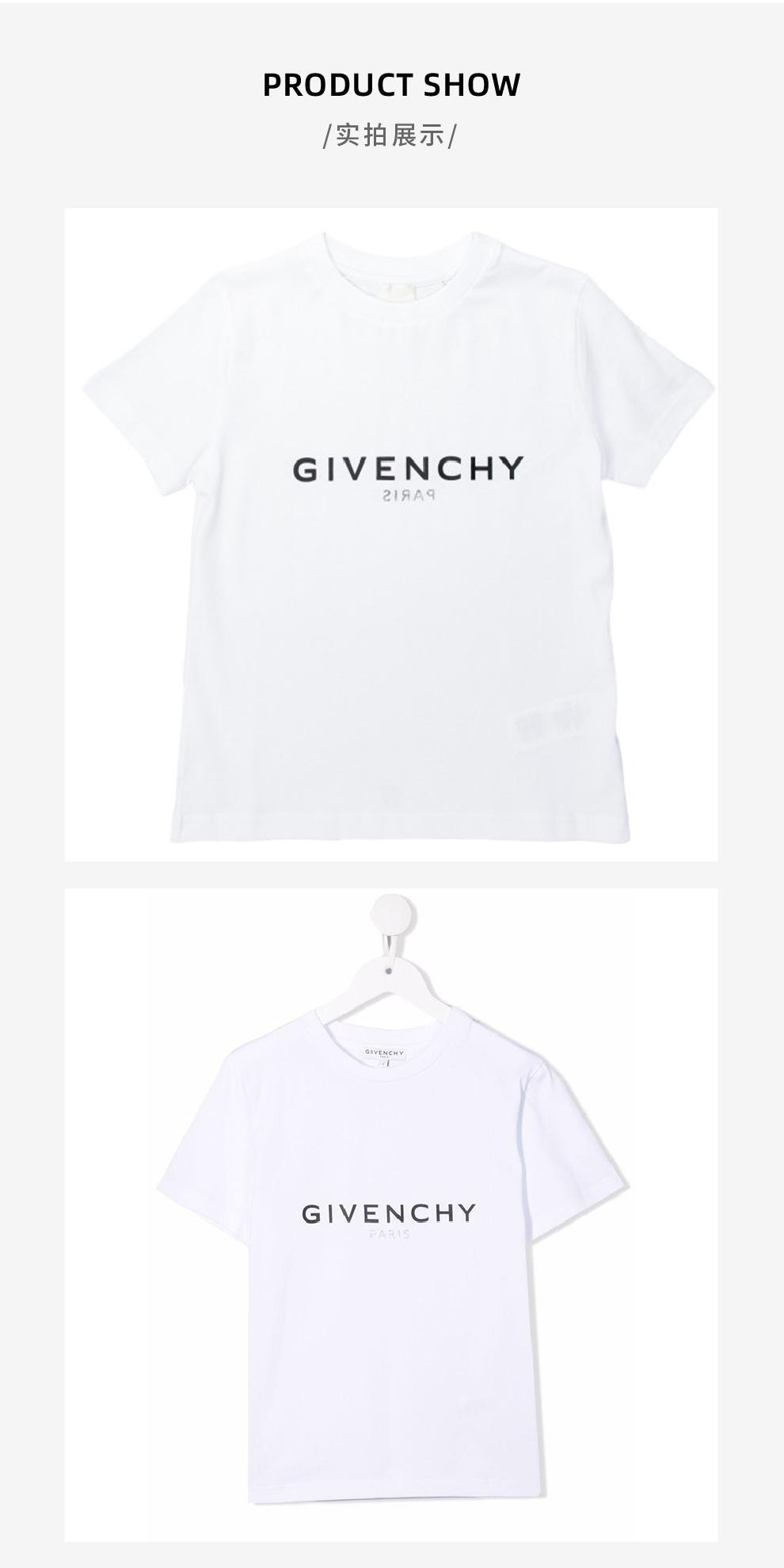 商品Givenchy|大童款 白色logo印花T恤【香港仓极速发货】,价格¥1161,第5张图片详细描述