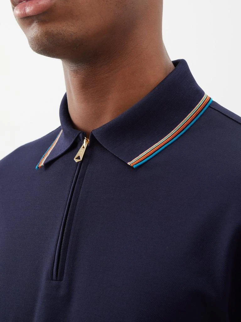 商品Paul Smith|Signature-striped cotton polo shirt,价格¥715,第4张图片详细描述