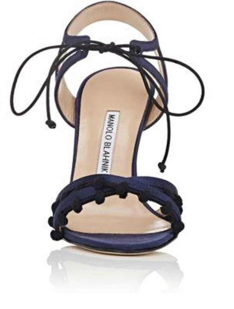 商品Manolo Blahnik|Esparra Satin Ankle-Tie Sandals,价格¥2372,第4张图片详细描述