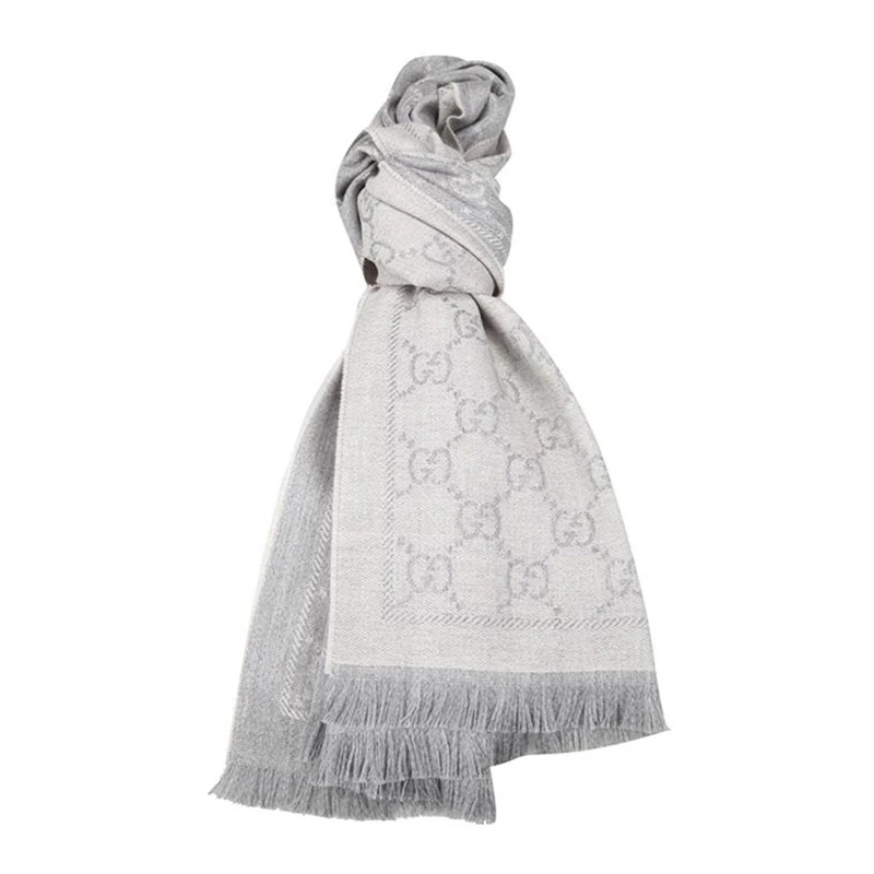 商品Gucci|GUCCI 灰色女士围巾 133483-3G200-1763,价格¥1932,第1张图片