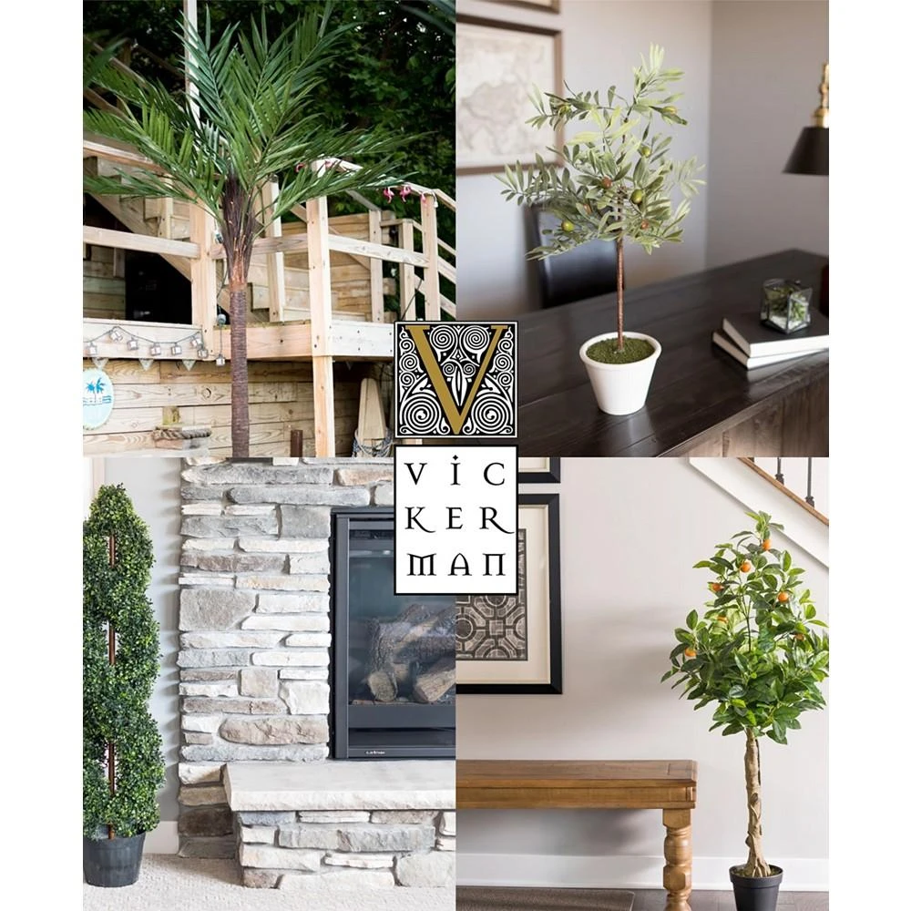 商品Vickerman|72" Artificial Potted Milan Leaf Tree in Planters Pot,价格¥2753,第4张图片详细描述