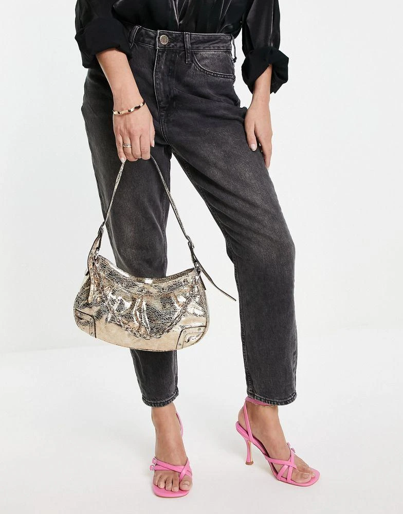 商品Topshop|Topshop cora scoop crossbody bag in gold,价格¥196,第3张图片详细描述