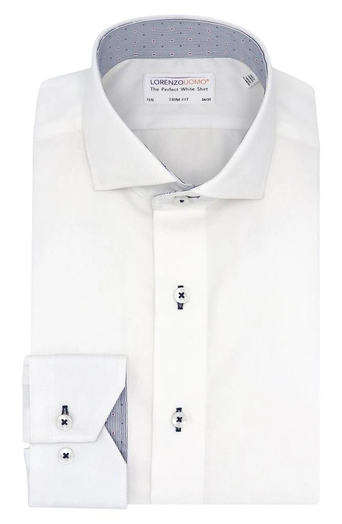 商品Lorenzo Uomo|Solid Diamond Texture Long Sleeve Trim Fit Shirt,价格¥378,第1张图片